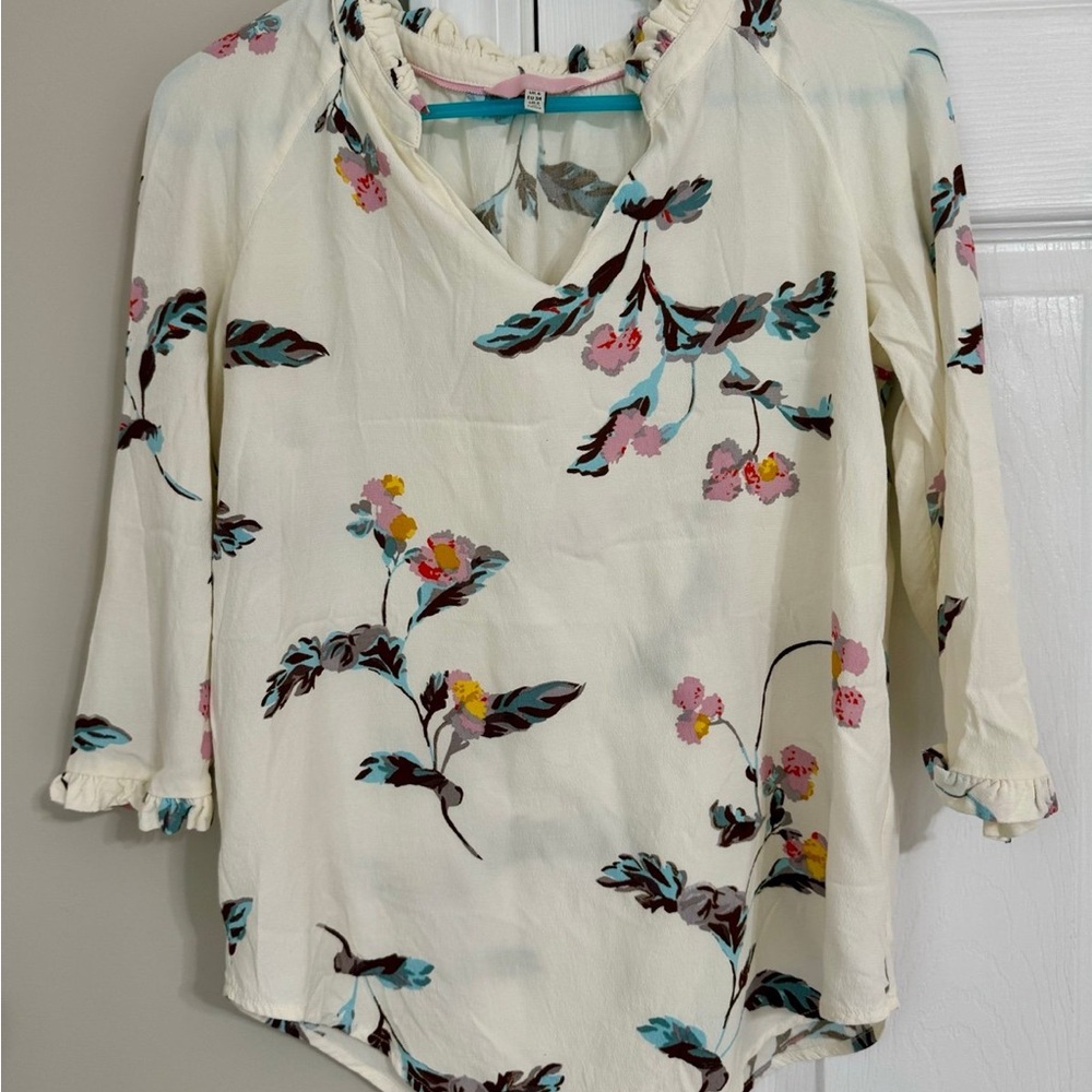 Joules Cream Floral Blouse